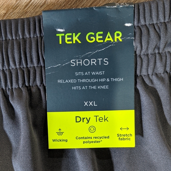 TEK GEAR MEN'S ATHLETIC SHORTS GRAY/TEAL SIZE XXL - Picture 4 of 7